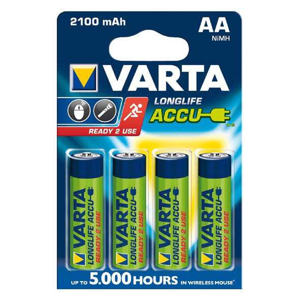 4x Varta Longlife Akkus 2100mAh f. Samsung Digimax 420