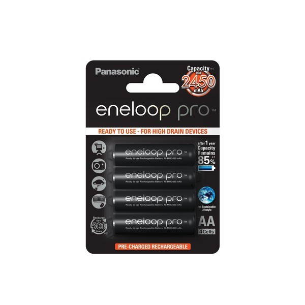 4x Panasonic eneloop Pro Akkus black f. Samsung S1060