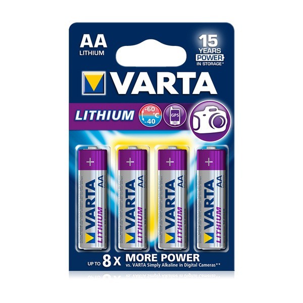 4x Varta Batterie Professional Lithium AA f. Sanyo Xacti VPC-S60